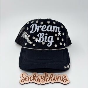 Dream Big Bling Trucker Hat – Rhinestone Streetwear Cap – Statement Fashion Hat